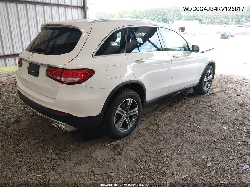 2019 Mercedes-Benz Glc 300 VIN: WDC0G4JB4KV126817 Lot: 45600366