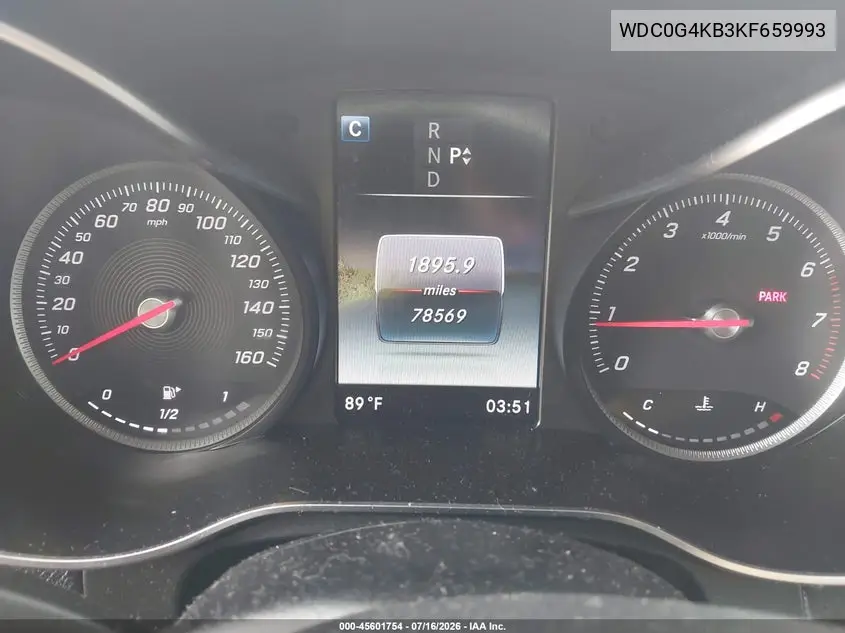 WDC0G4KB3KF659993 2019 Mercedes-Benz Glc 300 4Matic