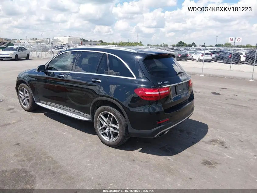 2019 Mercedes-Benz Glc 300 4Matic VIN: WDC0G4KBXKV181223 Lot: 45604016