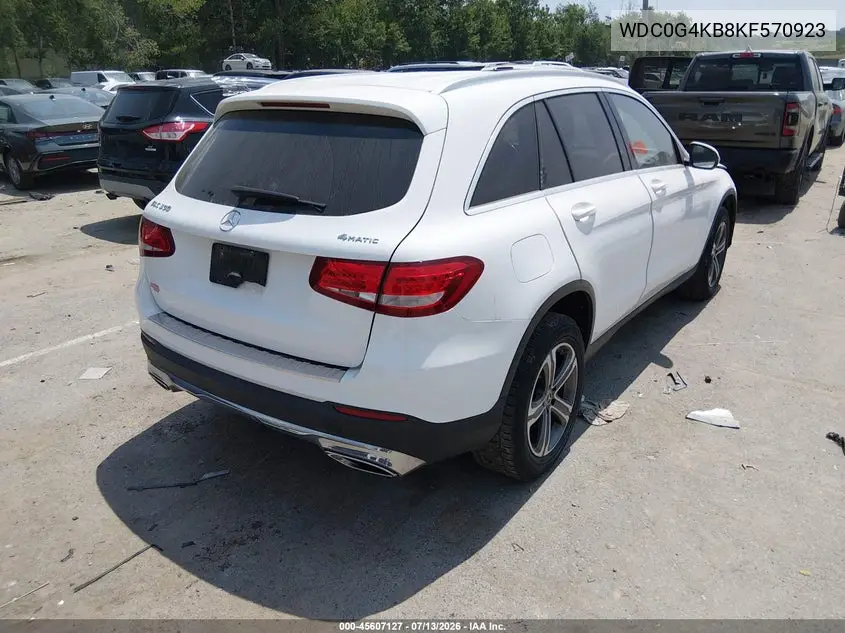 2019 Mercedes-Benz Glc 300 4Matic VIN: WDC0G4KB8KF570923 Lot: 45607127
