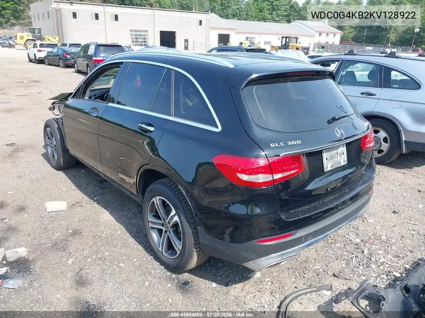 2019 Mercedes-Benz Glc 300 4Matic VIN: WDC0G4KB2KV128922 Lot: 45664000