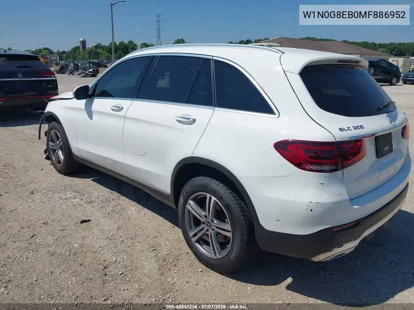 2021 Mercedes-Benz Glc 300 4Matic Suv VIN: W1N0G8EB0MF886952 Lot: 45541236