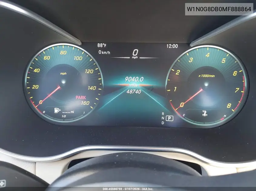 2021 Mercedes-Benz Glc 300 Suv VIN: W1N0G8DB0MF888864 Lot: 45566759