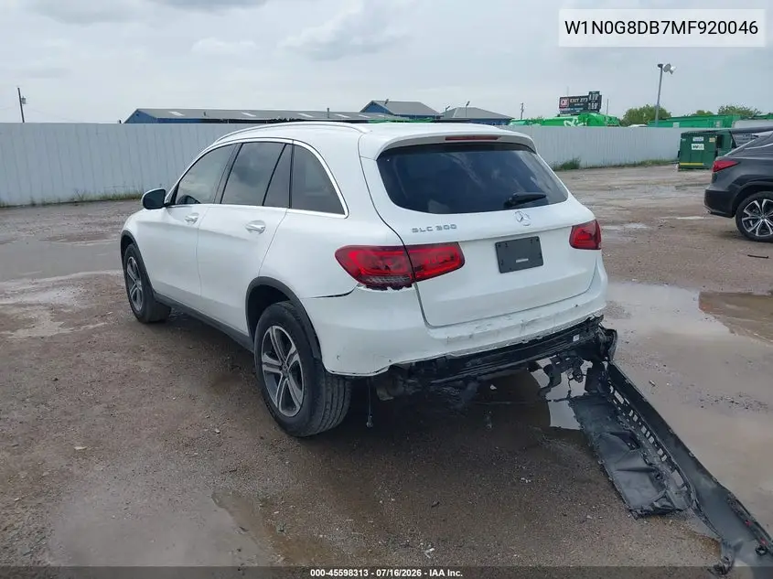 2021 Mercedes-Benz Glc 300 Suv VIN: W1N0G8DB7MF920046 Lot: 45598313