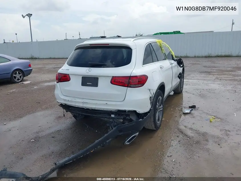2021 Mercedes-Benz Glc 300 Suv VIN: W1N0G8DB7MF920046 Lot: 45598313