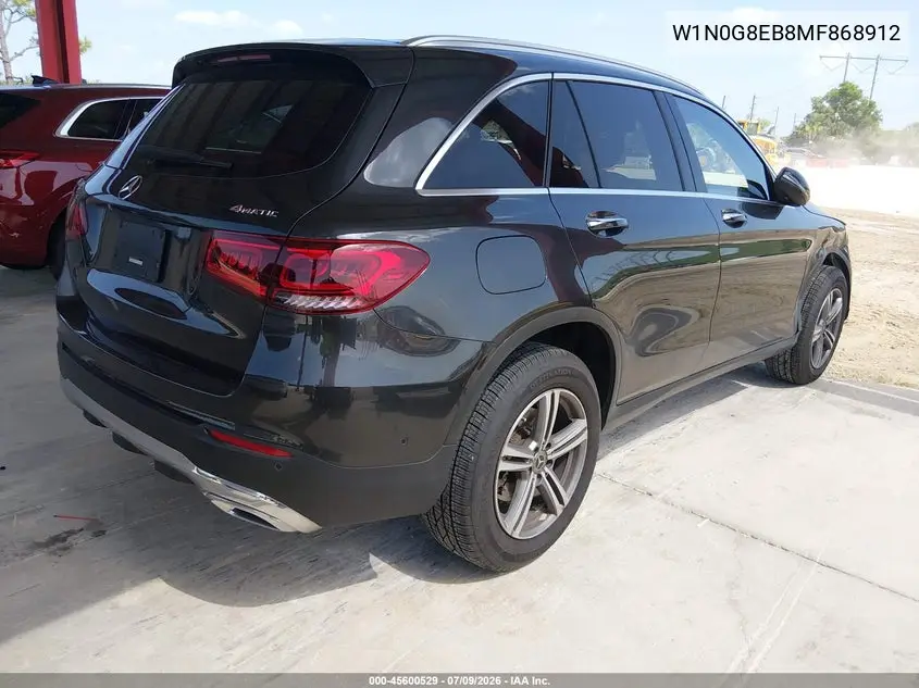 2021 Mercedes-Benz Glc 300 4Matic Suv VIN: W1N0G8EB8MF868912 Lot: 45600529