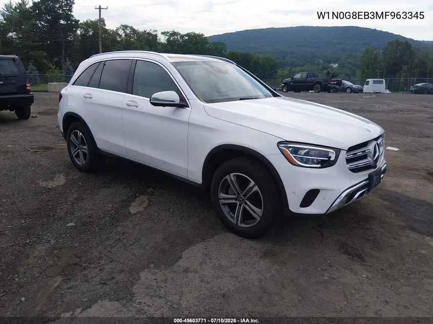 2021 Mercedes-Benz Glc 300 4Matic Suv VIN: W1N0G8EB3MF963345 Lot: 45603771