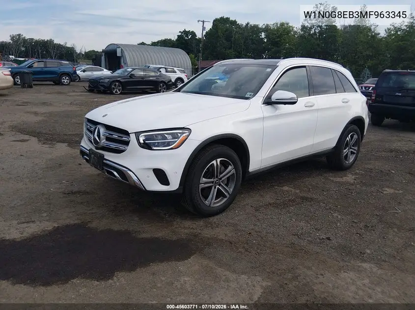 2021 Mercedes-Benz Glc 300 4Matic Suv VIN: W1N0G8EB3MF963345 Lot: 45603771