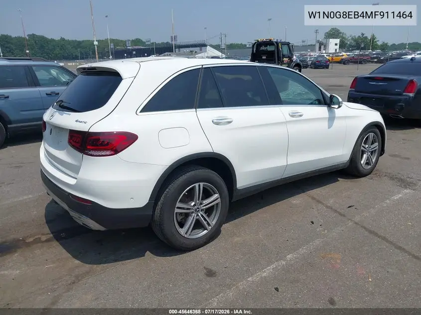 2021 Mercedes-Benz Glc 300 4Matic Suv VIN: W1N0G8EB4MF911464 Lot: 45646368