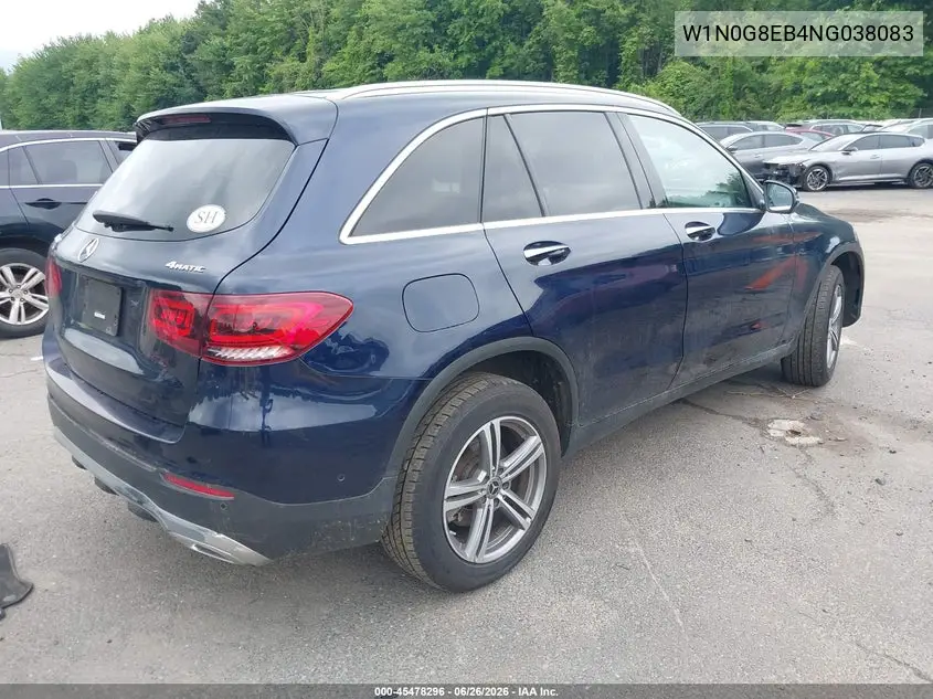 2022 Mercedes-Benz Glc 300 4Matic Suv VIN: W1N0G8EB4NG038083 Lot: 45478296