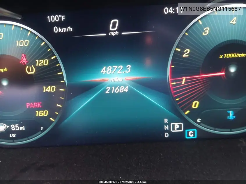 2022 Mercedes-Benz Glc 300 4Matic Suv VIN: W1N0G8EB5NG115687 Lot: 45533176