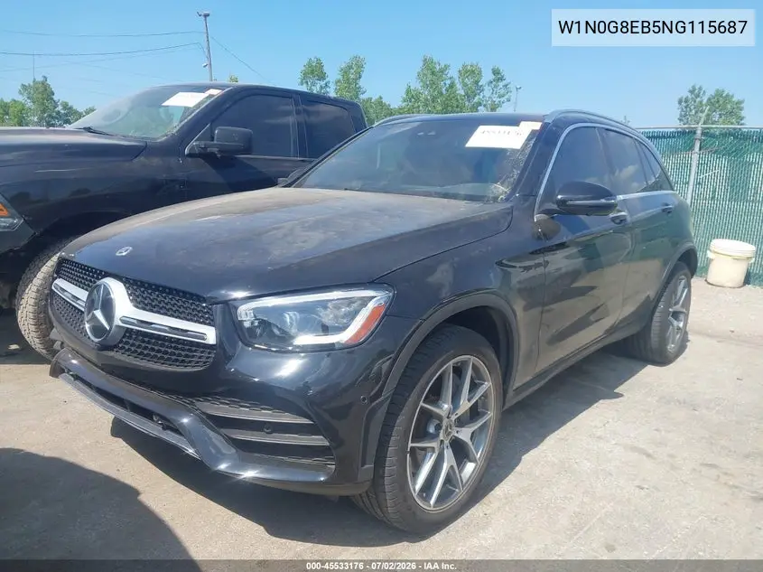 2022 Mercedes-Benz Glc 300 4Matic Suv VIN: W1N0G8EB5NG115687 Lot: 45533176