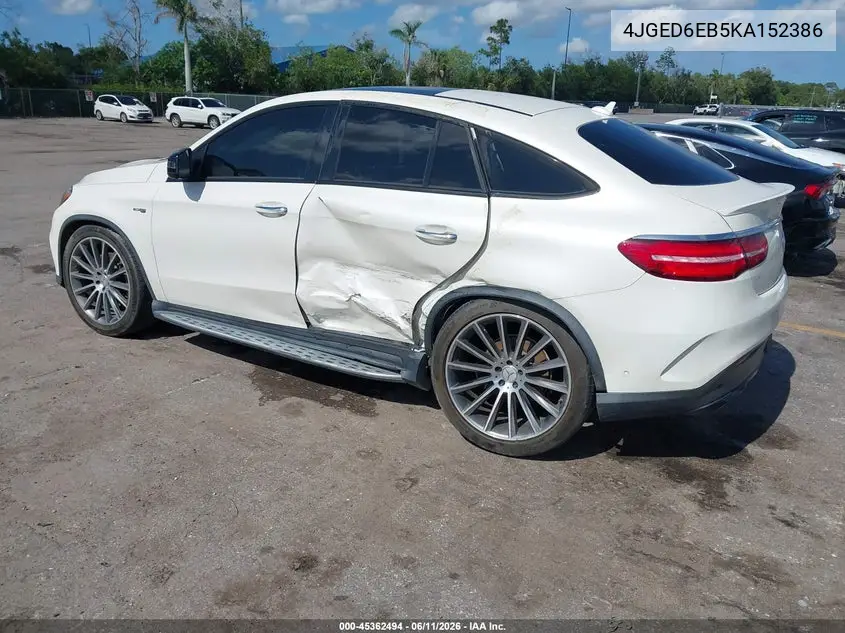 2019 Mercedes-Benz Amg Gle 43 Coupe 4Matic VIN: 4JGED6EB5KA152386 Lot: 45362494