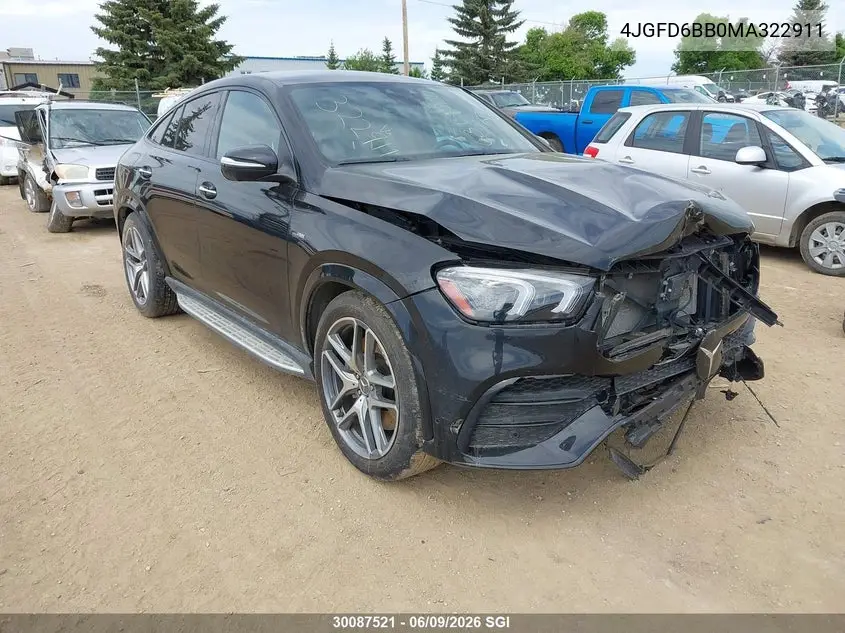 2021 Mercedes-Benz Gle Coupe Amg 53 4Matic VIN: 4JGFD6BB0MA322911 Lot: 30087521