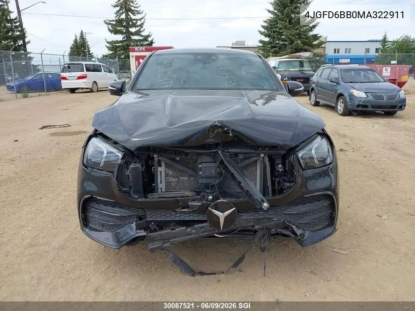 2021 Mercedes-Benz Gle Coupe Amg 53 4Matic VIN: 4JGFD6BB0MA322911 Lot: 30087521