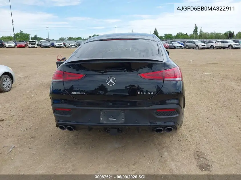 2021 Mercedes-Benz Gle Coupe Amg 53 4Matic VIN: 4JGFD6BB0MA322911 Lot: 30087521