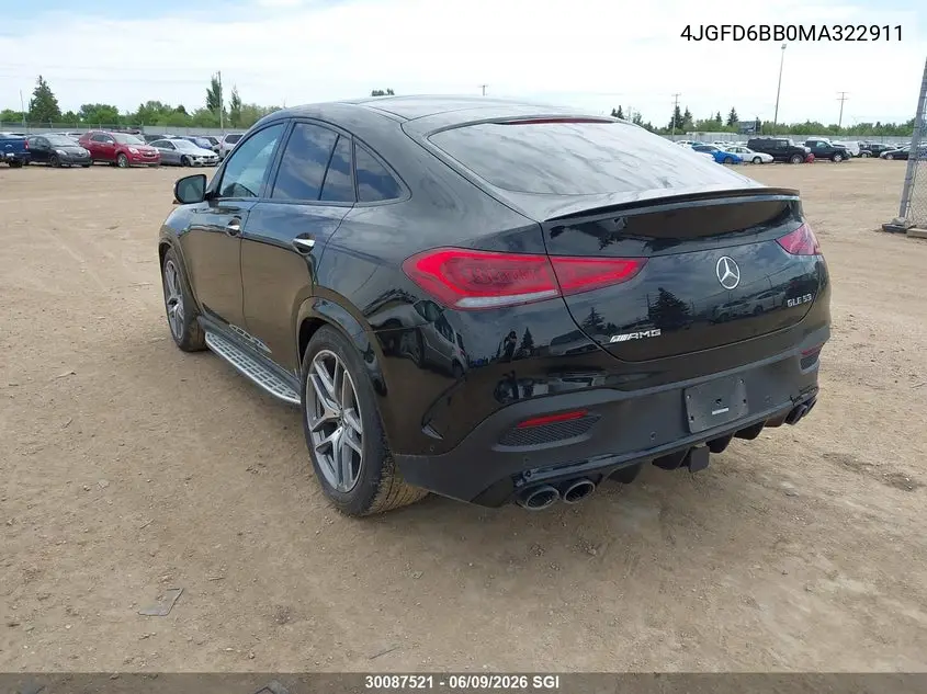2021 Mercedes-Benz Gle Coupe Amg 53 4Matic VIN: 4JGFD6BB0MA322911 Lot: 30087521