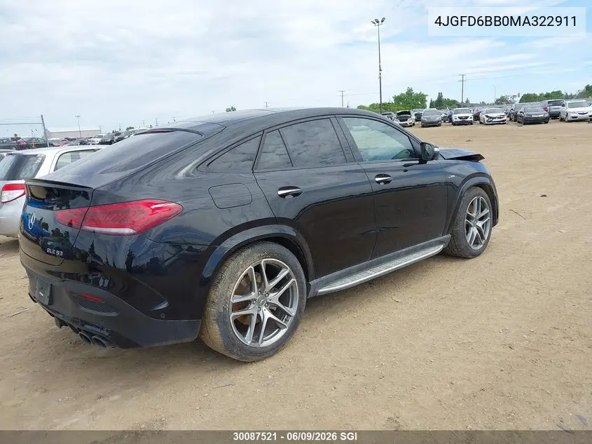 2021 Mercedes-Benz Gle Coupe Amg 53 4Matic VIN: 4JGFD6BB0MA322911 Lot: 30087521