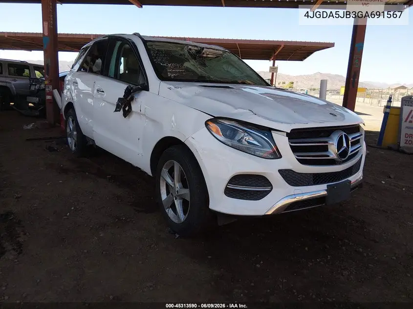 2016 Mercedes-Benz Gle 350 VIN: 4JGDA5JB3GA691567 Lot: 45313590