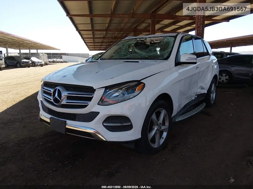 2016 Mercedes-Benz Gle 350 VIN: 4JGDA5JB3GA691567 Lot: 45313590