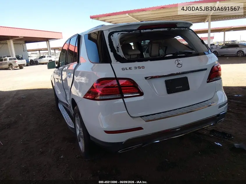 2016 Mercedes-Benz Gle 350 VIN: 4JGDA5JB3GA691567 Lot: 45313590