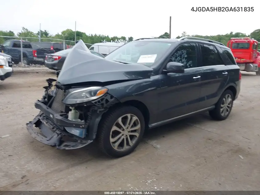 2016 Mercedes-Benz Gle 350 4Matic VIN: 4JGDA5HB2GA631835 Lot: 45515097