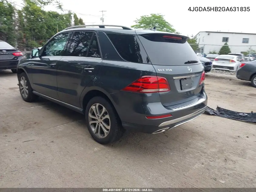 2016 Mercedes-Benz Gle 350 4Matic VIN: 4JGDA5HB2GA631835 Lot: 45515097