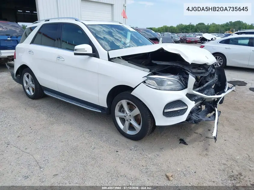 2016 Mercedes-Benz Gle 350 4Matic VIN: 4JGDA5HB2GA735645 Lot: 45572980