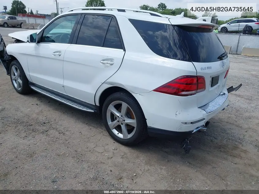 2016 Mercedes-Benz Gle 350 4Matic VIN: 4JGDA5HB2GA735645 Lot: 45572980