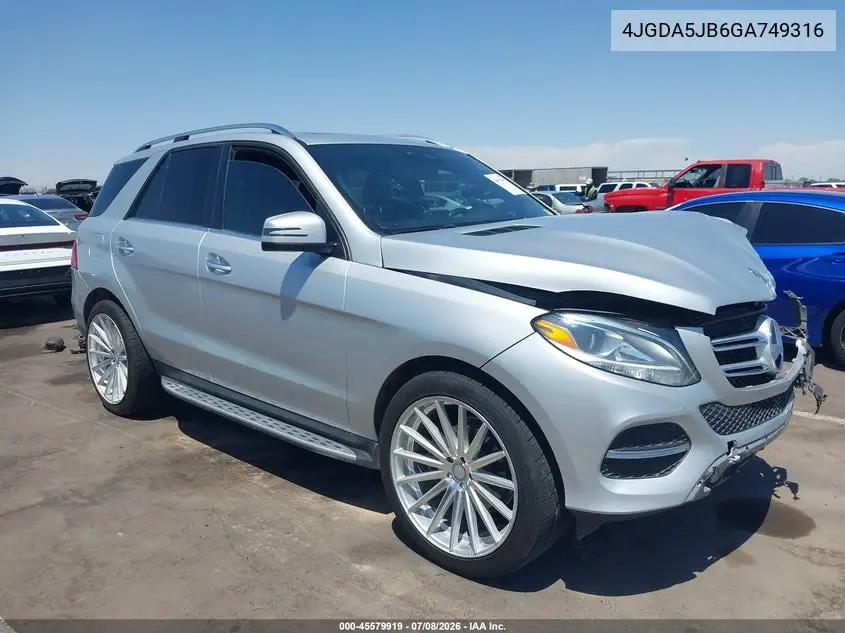 2016 Mercedes-Benz Gle 350 VIN: 4JGDA5JB6GA749316 Lot: 45579919