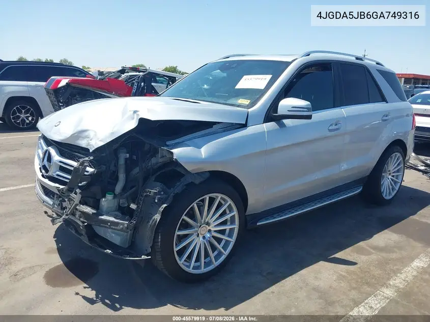 2016 Mercedes-Benz Gle 350 VIN: 4JGDA5JB6GA749316 Lot: 45579919