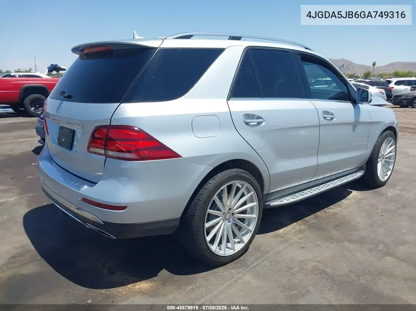 2016 Mercedes-Benz Gle 350 VIN: 4JGDA5JB6GA749316 Lot: 45579919
