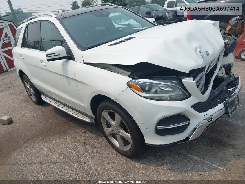 2016 Mercedes-Benz Gle 350 4Matic VIN: 4JGDA5HB0GA697414 Lot: 45600451