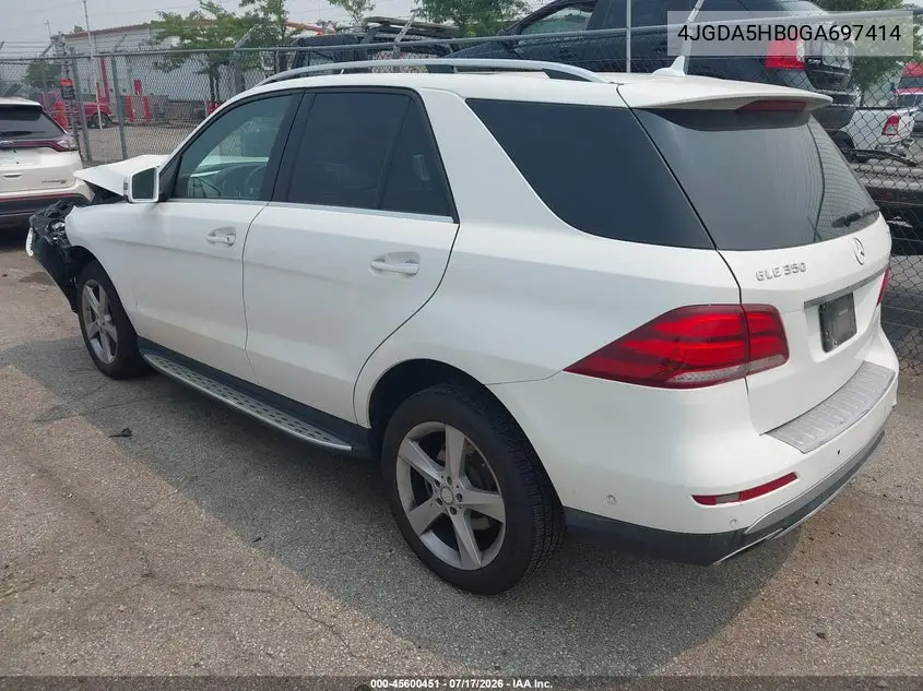 2016 Mercedes-Benz Gle 350 4Matic VIN: 4JGDA5HB0GA697414 Lot: 45600451
