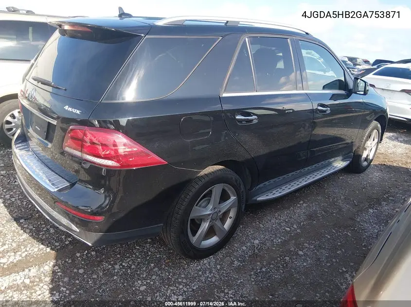 2016 Mercedes-Benz Gle 350 4Matic VIN: 4JGDA5HB2GA753871 Lot: 45611999