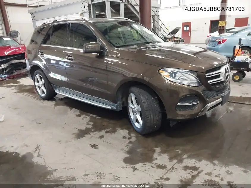 2016 Mercedes-Benz Gle 350 VIN: 4JGDA5JB8GA781703 Lot: 45624364
