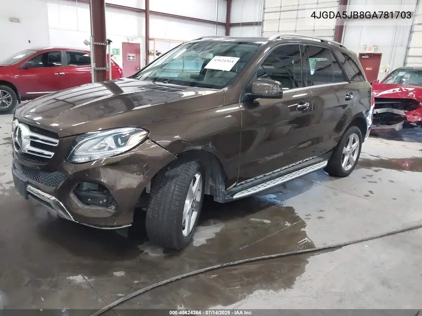 2016 Mercedes-Benz Gle 350 VIN: 4JGDA5JB8GA781703 Lot: 45624364