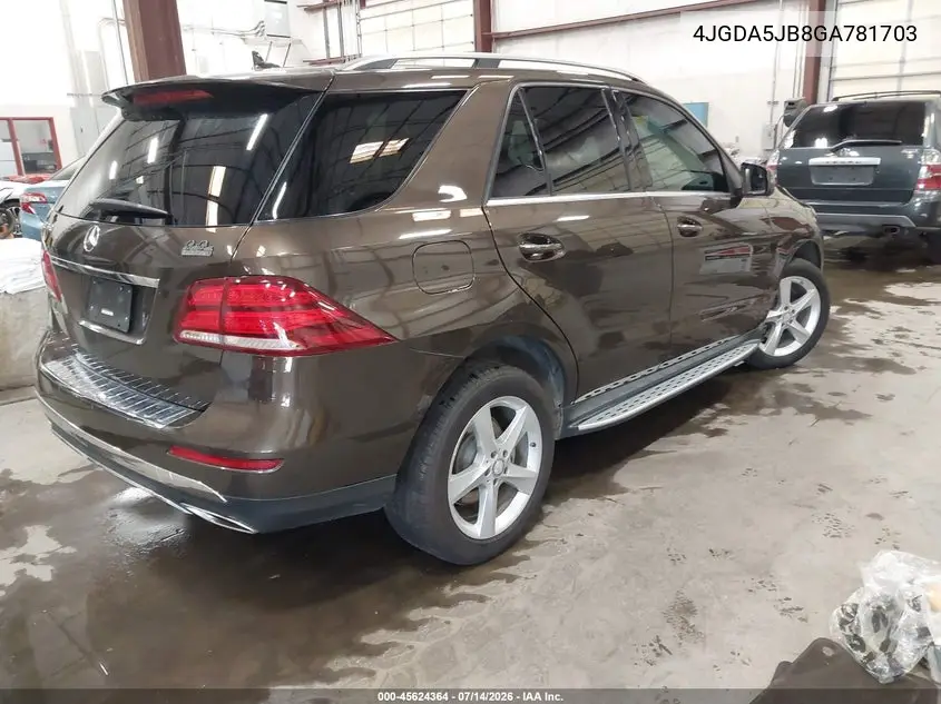 2016 Mercedes-Benz Gle 350 VIN: 4JGDA5JB8GA781703 Lot: 45624364