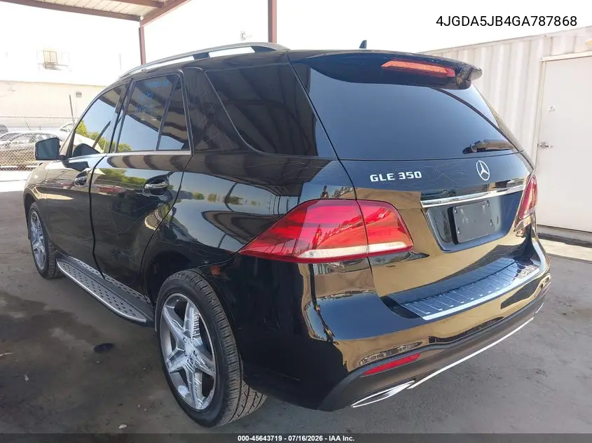 2016 Mercedes-Benz Gle 350 VIN: 4JGDA5JB4GA787868 Lot: 45643719