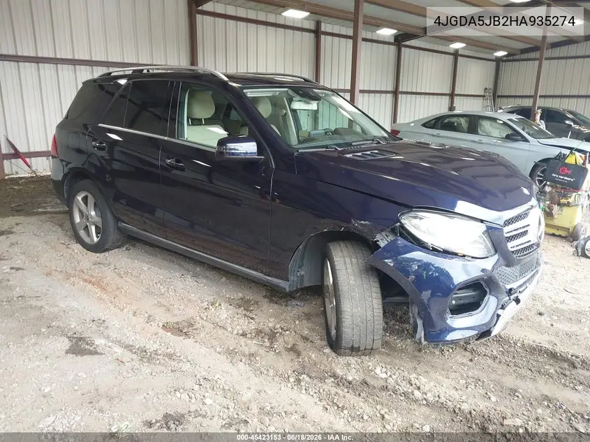 2017 Mercedes-Benz Gle 350 VIN: 4JGDA5JB2HA935274 Lot: 45423153