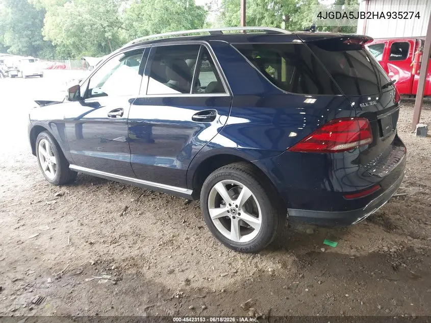 2017 Mercedes-Benz Gle 350 VIN: 4JGDA5JB2HA935274 Lot: 45423153