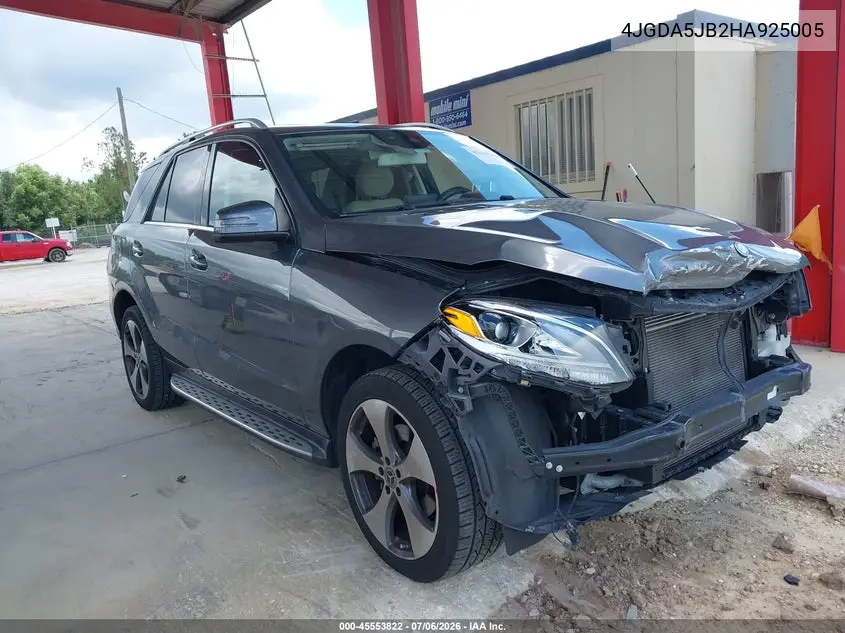 2017 Mercedes-Benz Gle 350 VIN: 4JGDA5JB2HA925005 Lot: 45553822