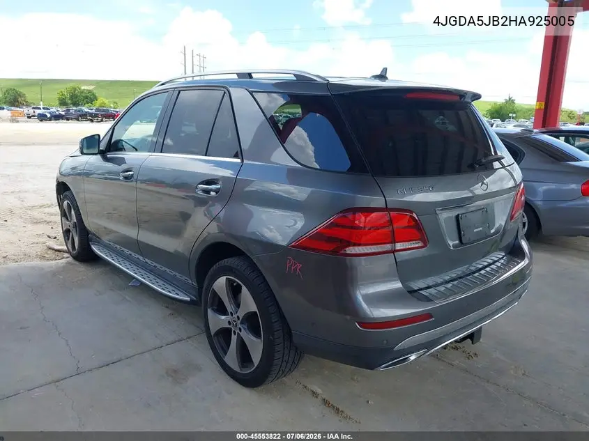 2017 Mercedes-Benz Gle 350 VIN: 4JGDA5JB2HA925005 Lot: 45553822