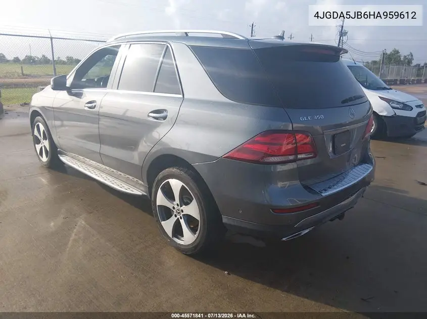 2017 Mercedes-Benz Gle 350 VIN: 4JGDA5JB6HA959612 Lot: 45571841