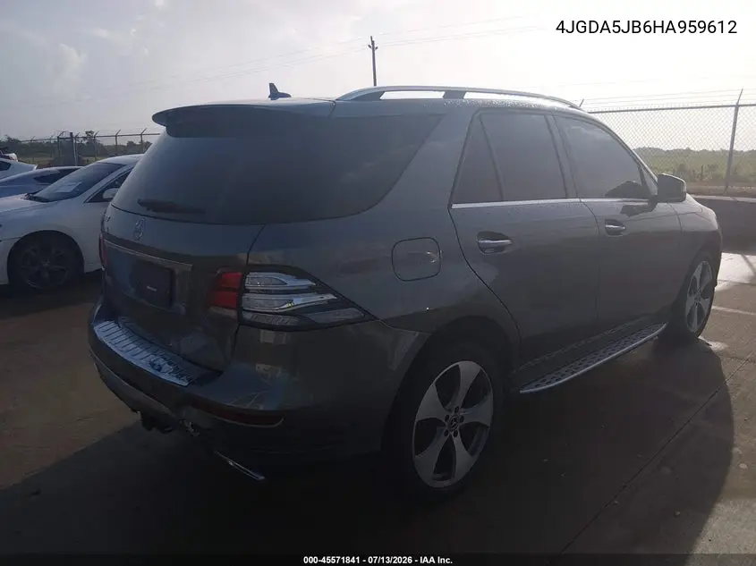 2017 Mercedes-Benz Gle 350 VIN: 4JGDA5JB6HA959612 Lot: 45571841