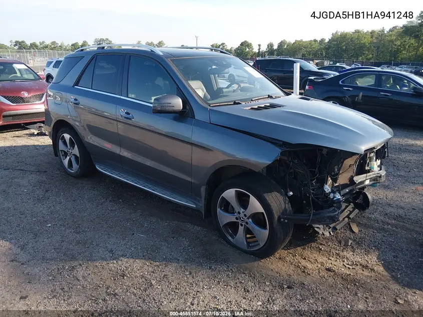 2017 Mercedes-Benz Gle 350 4Matic VIN: 4JGDA5HB1HA941248 Lot: 45591574