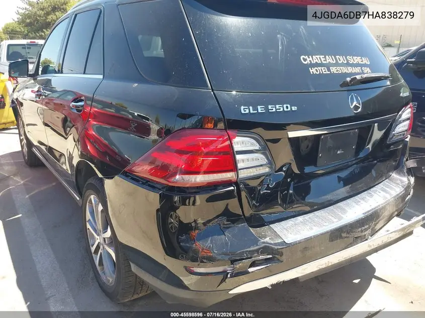 2017 Mercedes-Benz Gle 550E 4Matic VIN: 4JGDA6DB7HA838279 Lot: 45598596