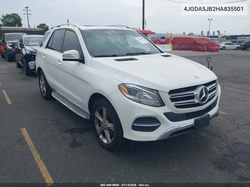 2017 Mercedes-Benz Gle 350 VIN: 4JGDA5JB2HA835501 Lot: 45619000