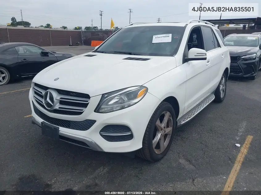 2017 Mercedes-Benz Gle 350 VIN: 4JGDA5JB2HA835501 Lot: 45619000