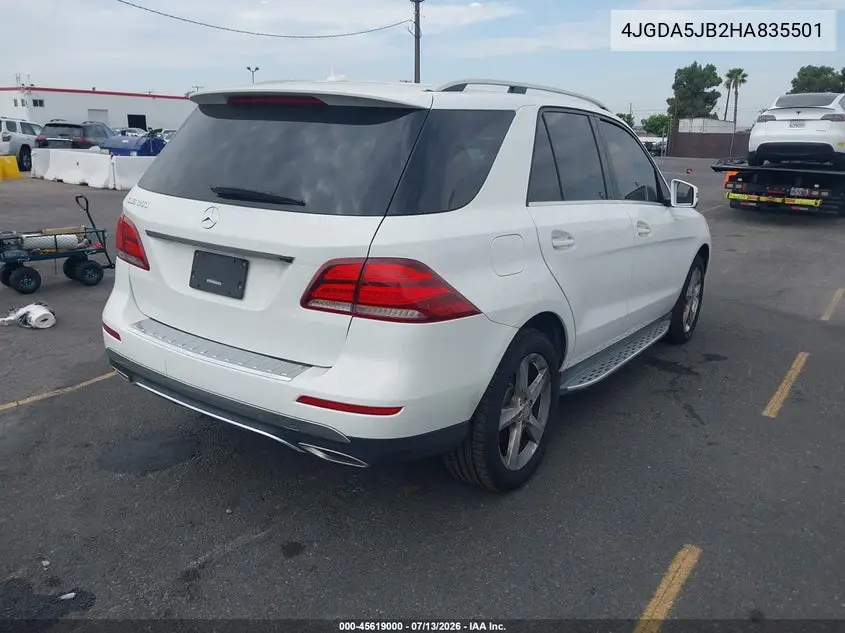 2017 Mercedes-Benz Gle 350 VIN: 4JGDA5JB2HA835501 Lot: 45619000